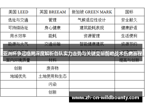 亚洲杯争冠格局深度解析各队实力走势与关键变量前瞻战术伤病赛程